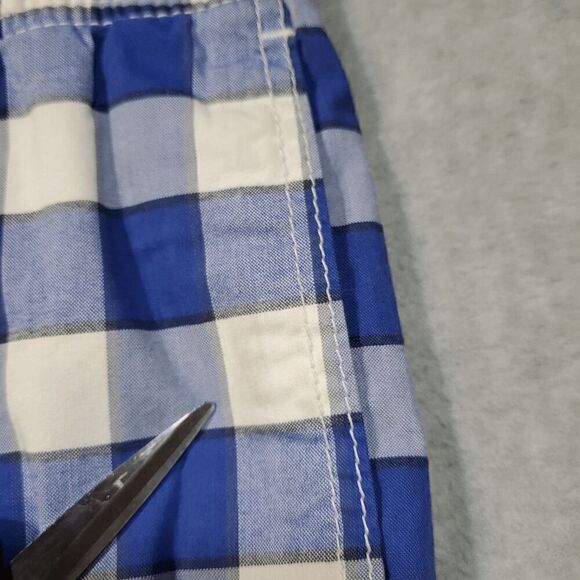 Hollister Shorts Mens Small Blue Check Bermuda Logo High Waist Drawstring - Picture 3 of 10